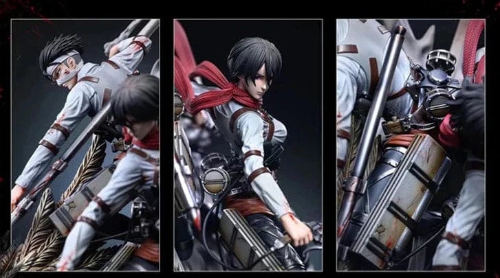 Figurine Édition Limitée en Resine Livai-Mikasa vs Eren Royaume Figurine